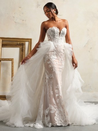 Sottero and Midgley Style #Nyjah 24SS833A01 #0 default Ivory over Mocha (gown with Natural Illusion) thumbnail