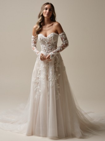Sottero and Midgley Style #JENASCIA 25SW365A01 #2 Ivory/Silver Accent over Nude (gown with Natural Illusion) thumbnail