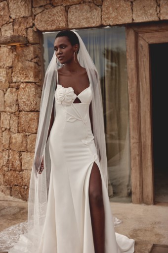 Justin Alexander Style #66355SD, available with flower and no slit #2 Ivory thumbnail