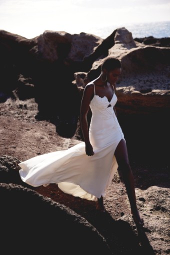 Justin Alexander Style #66355SD, available with flower and no slit #0 default Ivory thumbnail