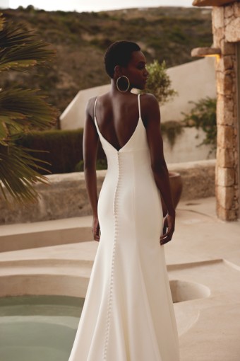 Justin Alexander Style #66355SD, available with flower and no slit #3 Ivory thumbnail