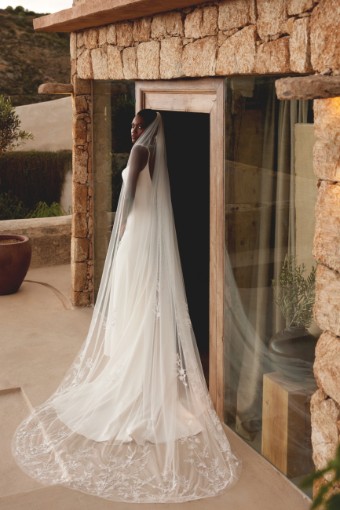 Justin Alexander Style #66355SD, available with flower and no slit #6 Ivory thumbnail
