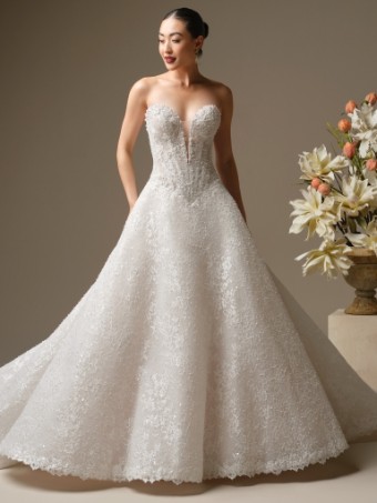 Sottero and Midgley Style #ANGELICA 26SZ476A01 #0 default Ivory over Soft Blush Pewter Accent thumbnail