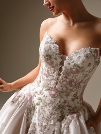 Sottero and Midgley Style #ALVAREZ 26SS410A01 #1 Multi over Pink Champagne (gown with Diamond White Illusion) thumbnail
