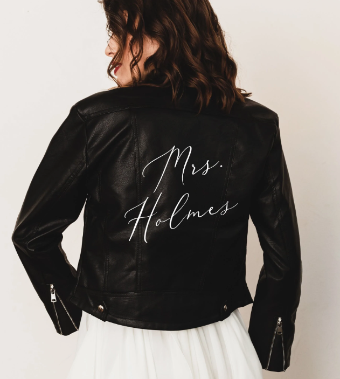 Heirloom Bridal Company Style #Custom Name Leather Bridal Jacket #0 default White thumbnail