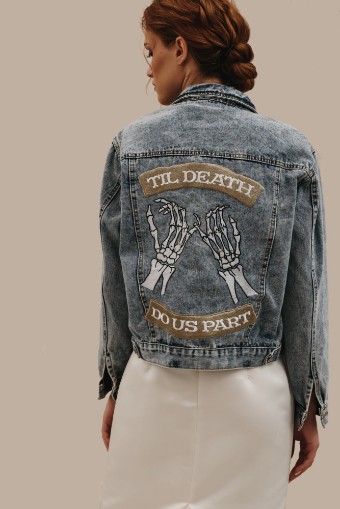 Heirloom Bridal Company Style #Till Death Pinky Promise Denim Jacket #0 default Classic Blue thumbnail