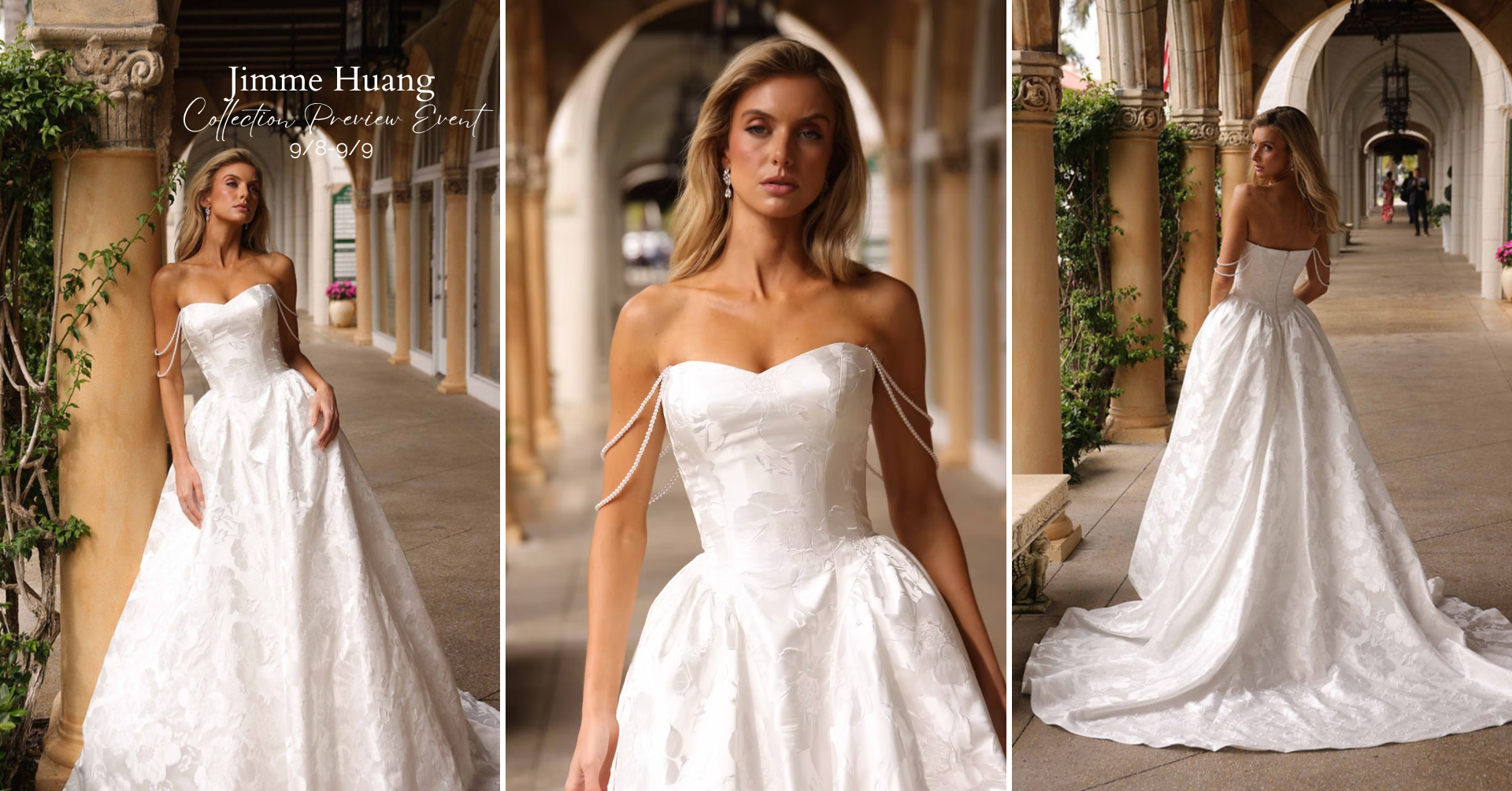Jimme huang bridal trunk show banner august 2026